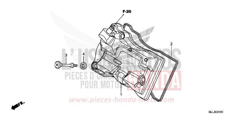 COUVERCLE DE CULASSE de NC750X DCT SWORD SILVER METALLIC (NHA95) 2014
